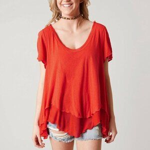 Free people red flowy top size small new with tags